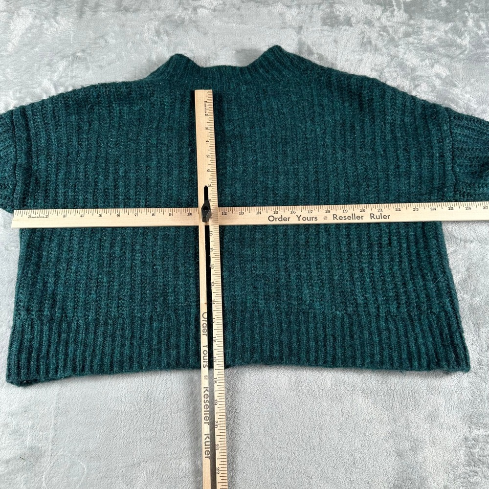 Madewell Cardigan Sweater Womens Medium Green Chunky Ribbed Knit Wool Blend - Picture 6 of 7